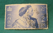 Great Britain 1948-2  1/2p King George VI Silver Anniv-Used Single-Light Cancel