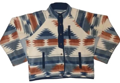 Thread &  Supply Sparrow Phoenix Aztec Fleece Sweater Button Up Women's Sz LG