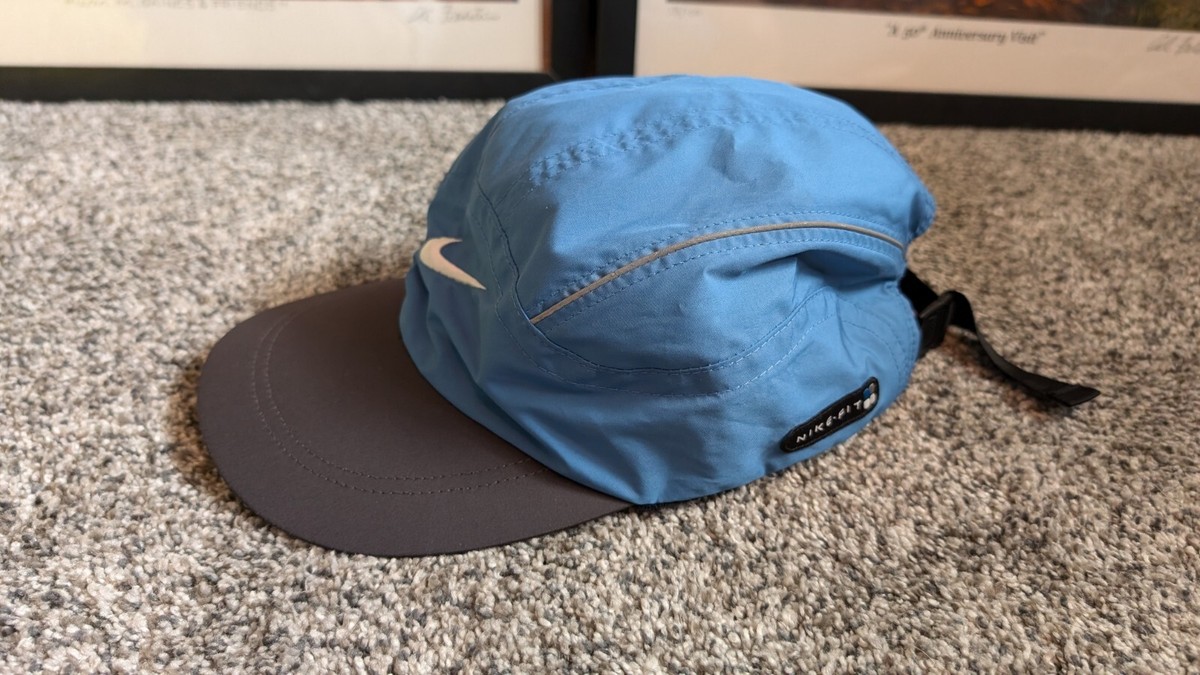 Vintage Nike Panel Hat Cap Strap Back Blue Black Dri Fit  display picture 1