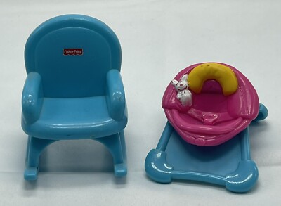 Fisher Price MY FIRST DOLLHOUSE Babys Room Nursery Rocker Bouncer