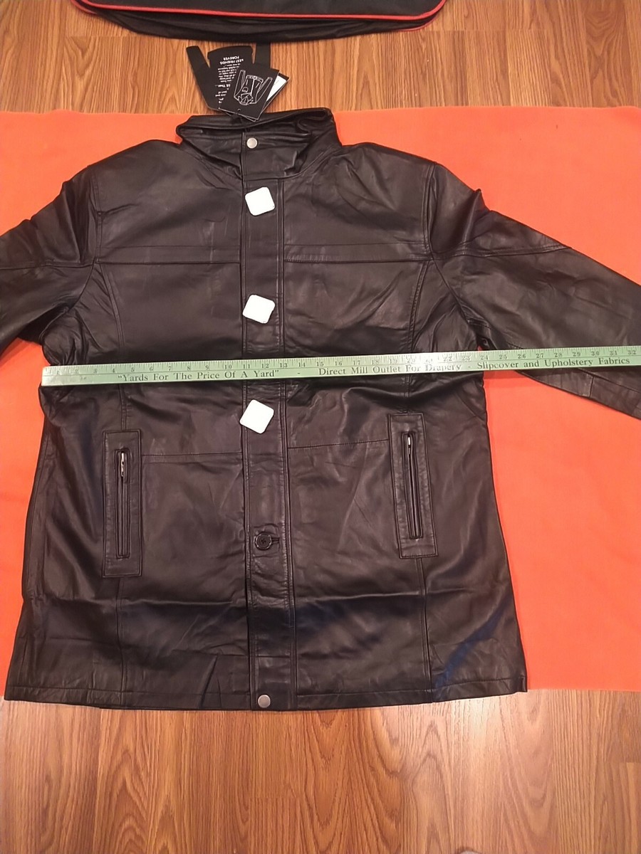 Bristol Men's Fashion Black Genuine Lambskin Leather Jacket Coat