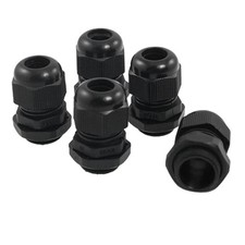 5 Pcs PG11 Black Plastic IP67 Cable Glands Connectors