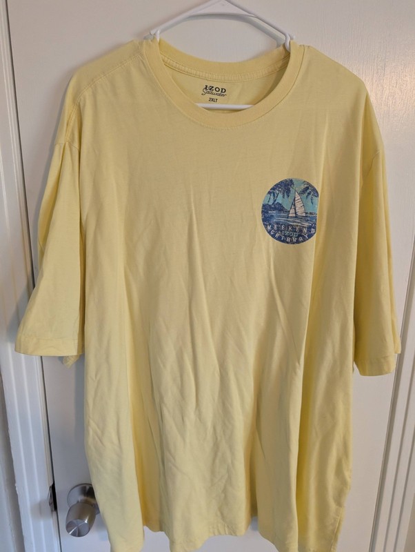 Men's Short Sleeve Shirt - Size 2XLT - Yellow - Izod Saltwater