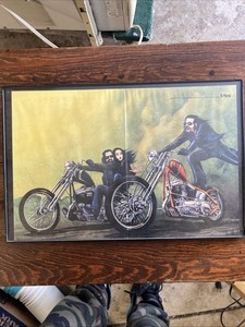 David Mann Centerfold Poster Art from vintage Easyriders Magazine 