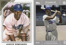 Jackie Robinson Lot of 2 2022 Topps 75 Years Platinum /75 / 2011 Topps Proof