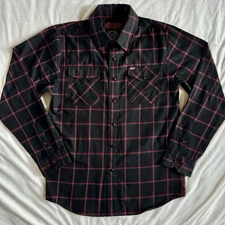 Dixxon Flannel Co SLAYER Flannel Limited Edition Mens Small, Black Pearl Snaps