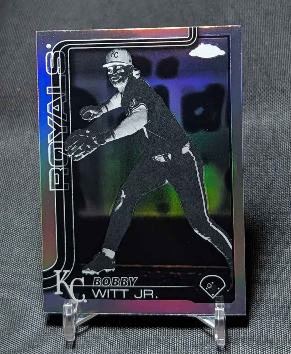 Bobby Witt Jr. Negative Refractor SP 2025 Topps Chrome Baseball Card #93 Royals