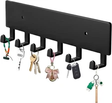 Key Holder Wall Mount with 6 Hooks - Key Rack Organizer for Entryway, Kitchen