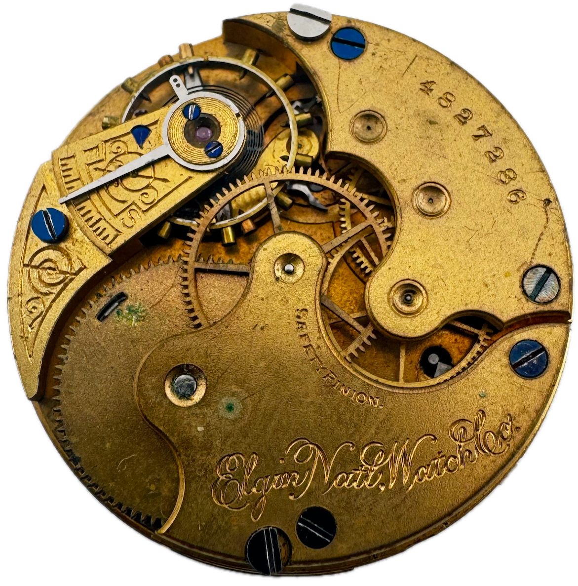 Antique 6s 1893 Elgin 7 Jewel Mechanical Hunter Pocket Watch Movement 117 USA