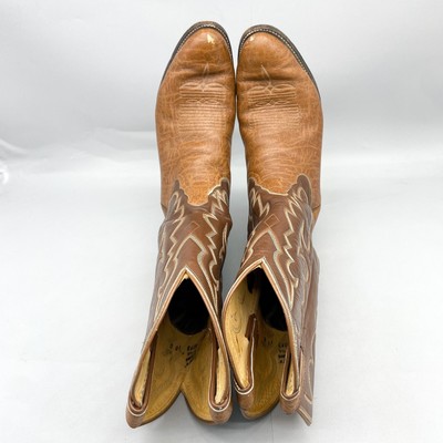 RARE TONY LAMA Style 8052 Two Tone Brown Leather Western Men\'s Boots Size 10B Tony Lama 8052 Mens 10 D Two Tone Brown Leather Western  main image 4
