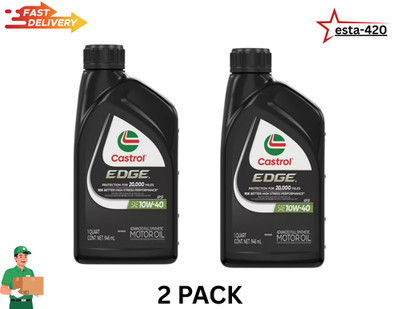 Castrol EDGE 10W-40 Advanced Full Synthetic Motor Oil, 1 Quart, Pack of 2