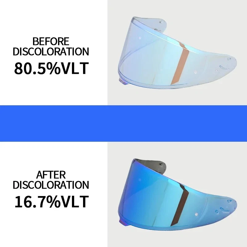 Photochromic Blue Red Visor For SHOEI X15 Z8 NXR2 RF1400 CWR-F2 Helmet Shield - Image 2 of 4