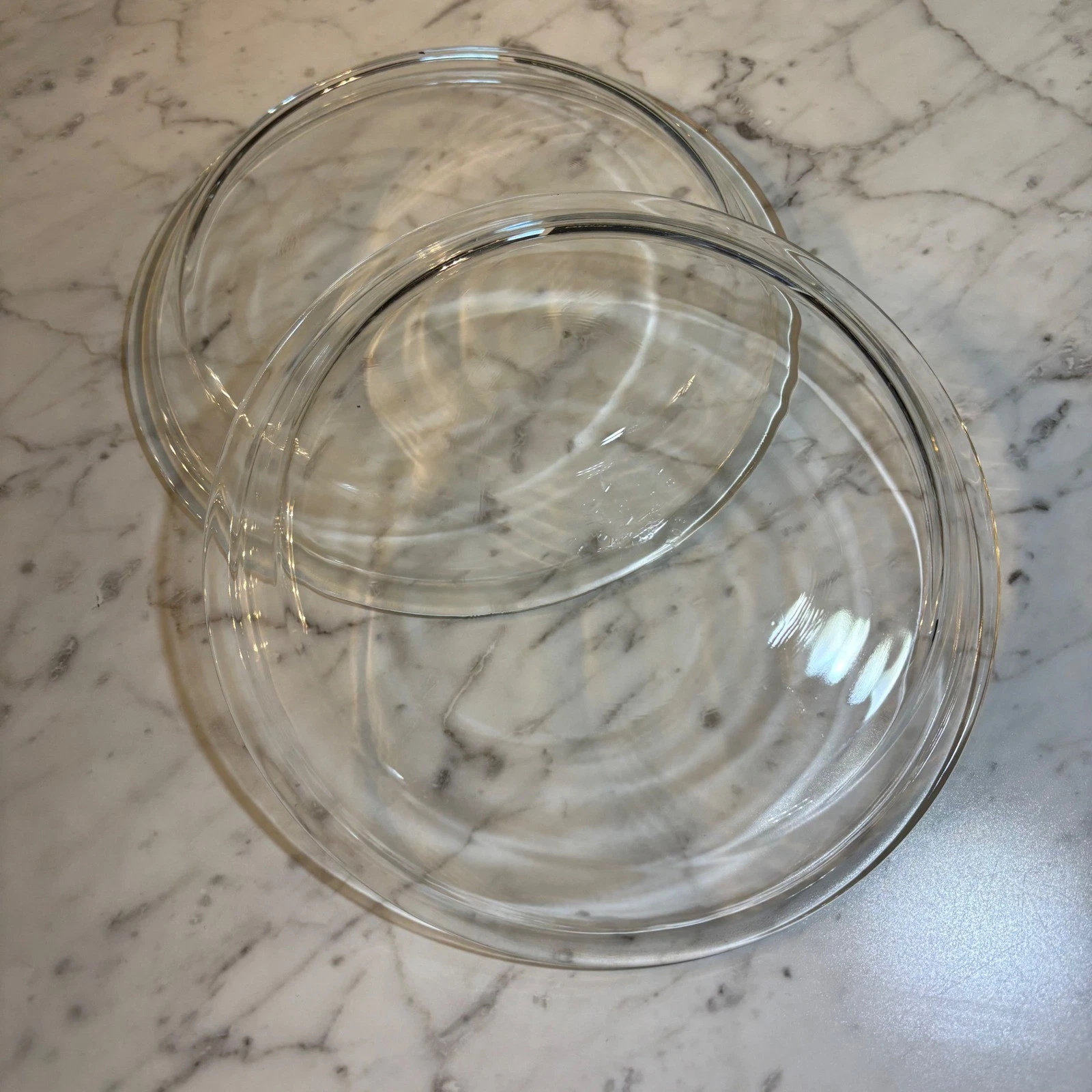 Vintage Pyrex 209 Clear Glass 9 Inch Pie Plates Set of 2 Round Baking Dishes