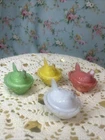 Westmoreland Hen On Nest Lot Salt Cellars Trinket Dishes With Mark VTG SEE PICS!