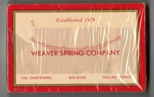 Weaver Spring Co. Dallas, Texas Vintage Playing Cards Deck SEALED