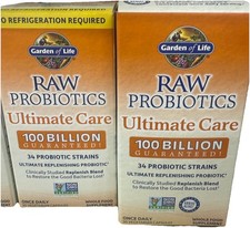 2 -Garden of Life Raw Probiotics Ultimate Care 100 Billion 60 Veggie Capsules