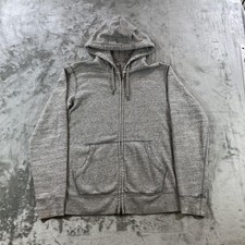 Uniqlo Sweatshirt Mens Medium Gray Full Zip Hoodie Fleece Pockets Casual