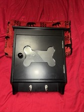 Dog Leash Holder for Wall Black Leash Hanger Wall Mounted Dog Stuff Storage
