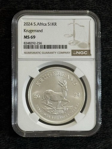 2024 South Africa 1oz Silver Krugerrand NGC MS69 Brown Label Uncirculated BU