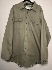 LL Bean Mens Double Lined 100% Cotton Shacket Size XXL Tall Plaid Chore Outdoors