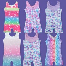 Girls Gymnastics Leotards Set Sleeveless Leotards Unitards Athletic Outfit Kids 