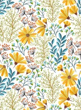 Yellow Floral Peel and Stick Wallpaper Flower Self Adhesive Contact Paper Vinyl