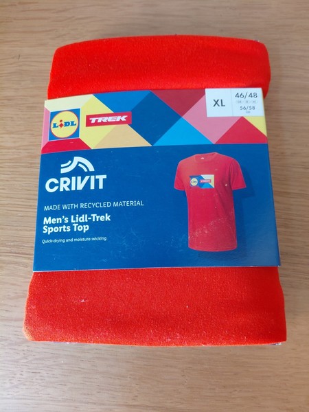 Top deportivo Lidl Trek X grande rojo nuevo en paquete para hombre