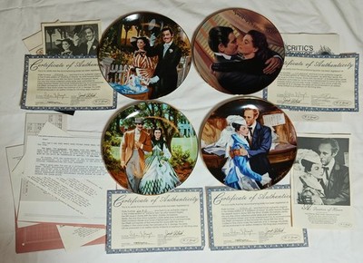 4 GONE WITH THE WIND Bradford Exchange Collector Plate Critics Choice & Golden