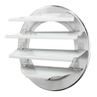 8 Inch Aluminum Vent Cover, Shutter Exhaust Fan Louvered Vent, White