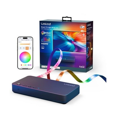 Linkind HDMI 2.0 Sync Box, AI Sync Box with TV Backlight, Sync to Movies, Gam...