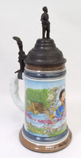 Reproduction Regimental Nude Lithophane Beer Stein Germany King Ludwig KR Mark