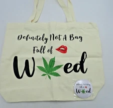 Uhadre Definetly Not A Bag of Weed/Mirror Canvas Tote bag Shopping Tote  Bag