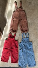 Vintage Toddlers 3 Corduroy Bib Overalls Jack Jill, Country Kid, 1 Has No Tag