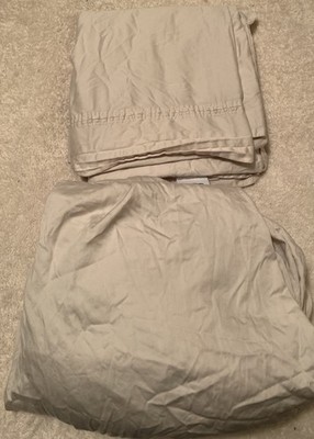 2 Pc Ugg Queen Egyptian Cotton Fitted & Flat Sheets Tan