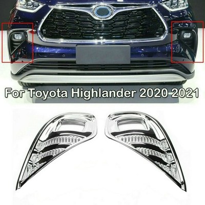 Chrom Vorne Stoßstange Nebellicht Lampe Abdeckung für Toyota Highlander 2020-22