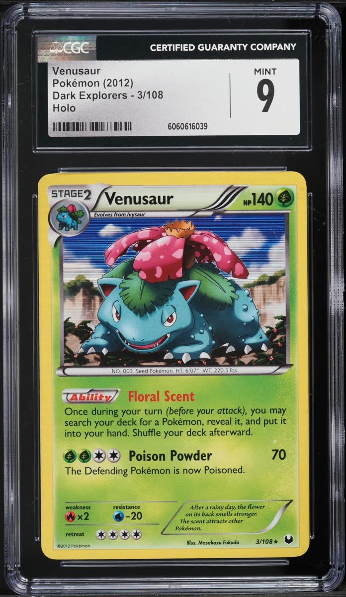 CGC 9 Venusaur Holo Rare Dark Explorers B&W 2012 Pokemon Card #3
