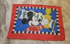 Vintage Disney Mickey Mouse Pillowcase Racecar Dundee 80s