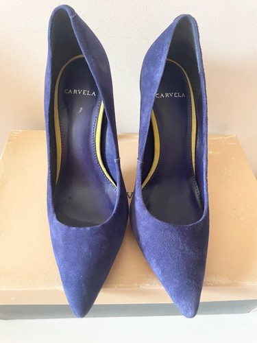 CARVELA ROYAL BLUE & CITRUS SUEDE HIGH HEELS SIZE 3.5/36 COST £95 - 第 2/7 張圖片