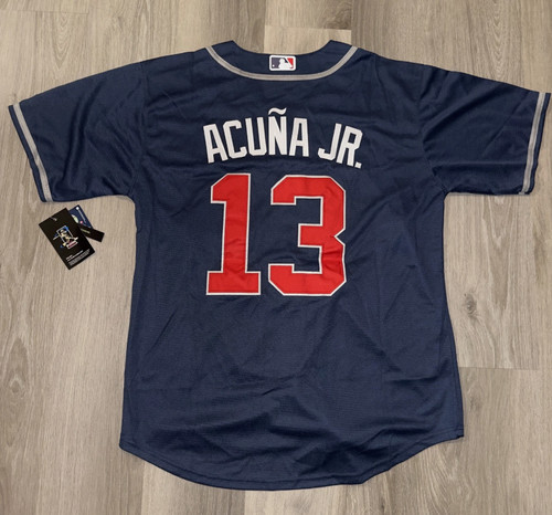 Ronald Acuna Jr. #13 Atlanta Braves Navy Sewn Stitched Jersey S-3XL NWT