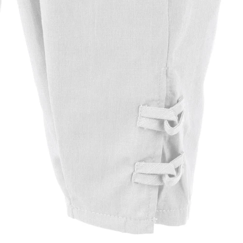 Men's Summer Cotton Linen Drawstring 3/4 Length Pants Casual Baggy Capri Shorts - Bild 7 von 39