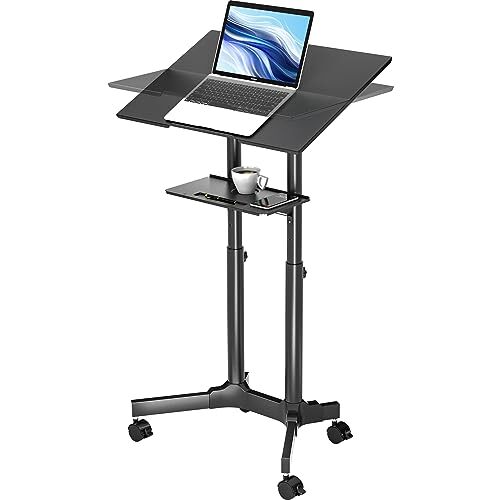 BONTEC Lecterns & Podiums Portable Mobile Standing Laptop Desk, Sit Stand - Picture 7 of 7