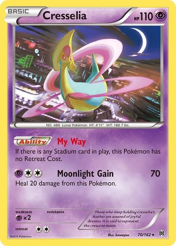 Cresselia 70/162 Rare XY - BREAKthrough Pokemon TCG