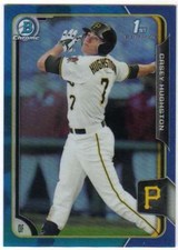 2015 Bowman Draft Chrome Blue Refractor /150 #9 Casey Hughston Pirates