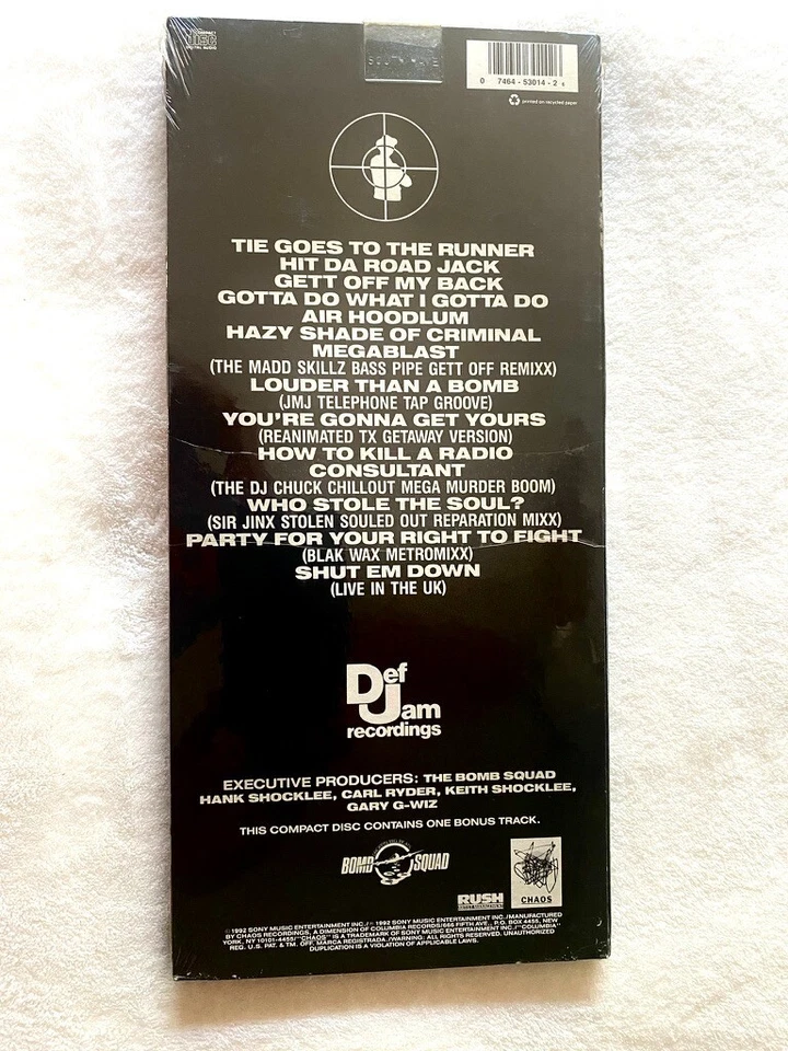 PUBLIC ENEMY SEALED LONGBOX CD GREATEST MISSES ALBUM PROMO HYPE STICKER DEF JAM - Image 4 of 4