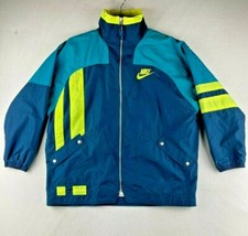 Vintage Nike Windbreaker Jacket Mens Large L 90s Full Zip Retro Neon Nylon