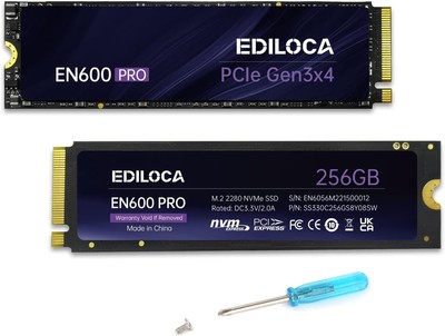 EN600 PRO 256 GB Interne SSD PCIe Gen3, NVMe M.2 2280, SLC-Cache, 2800 MB/s