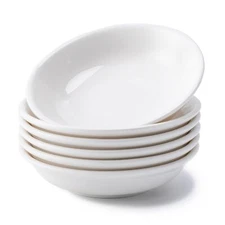 6 Pack Dip Bowls 3 OZ Ceramic Soy Sauce Dish White Dipping Sauce Bowls Small D