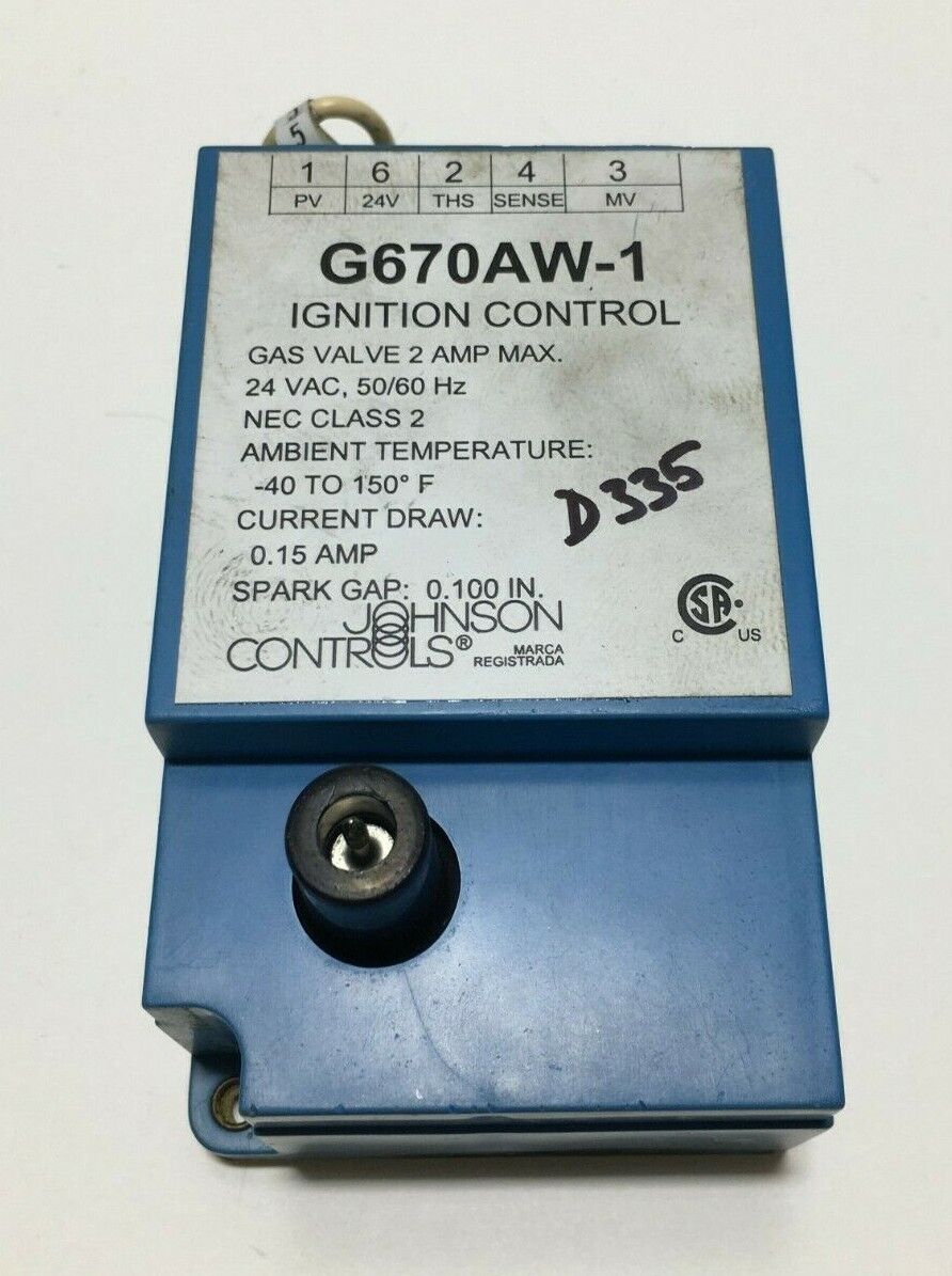 JOHNSON CONTROLS G670AW-1 Pilot Ignition Control  used #D335 Standard magazynowy