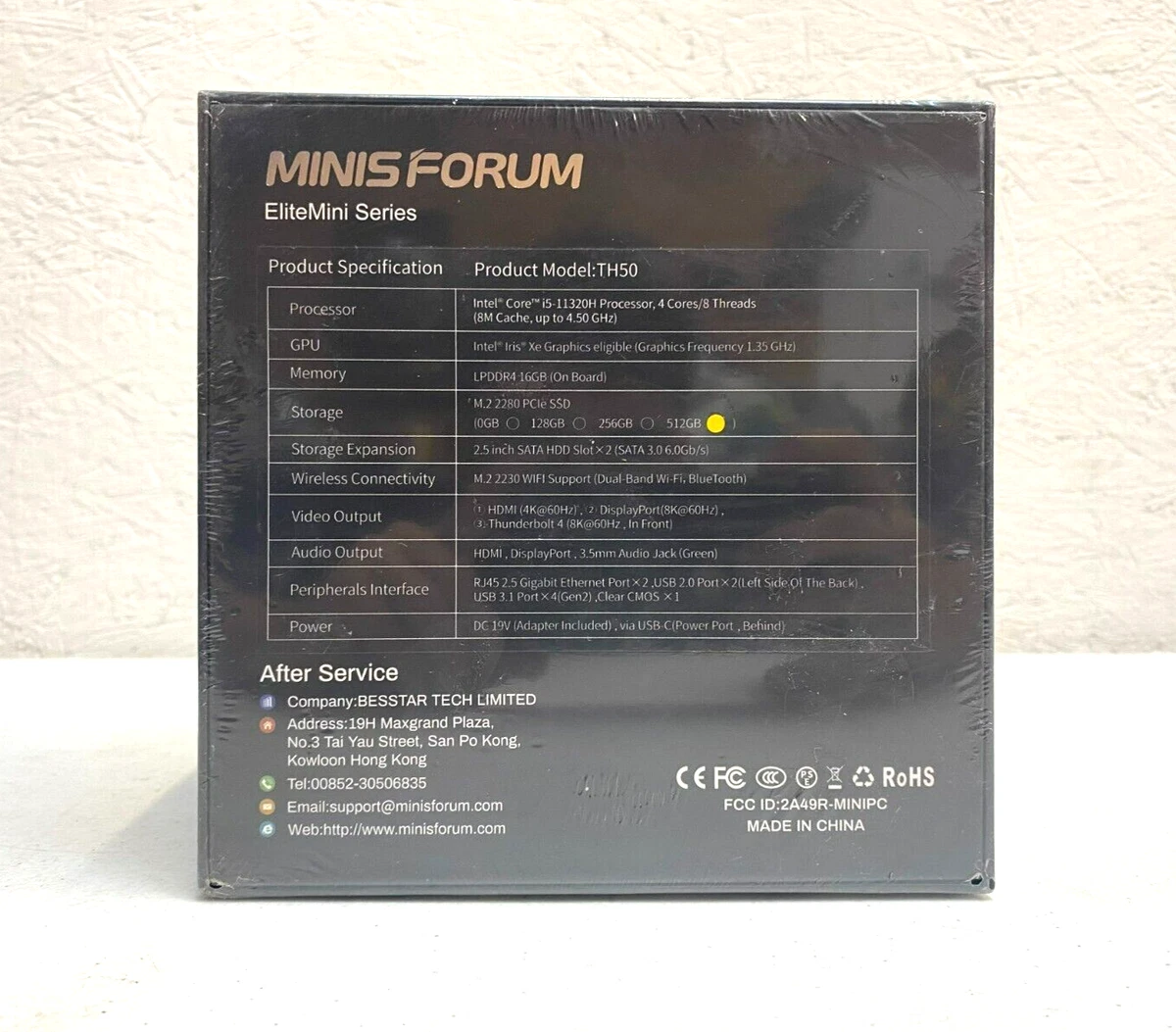 Minis Forum EliteMini TH50 Mini PC Intel i5-11320H 16GB 512GB SSD