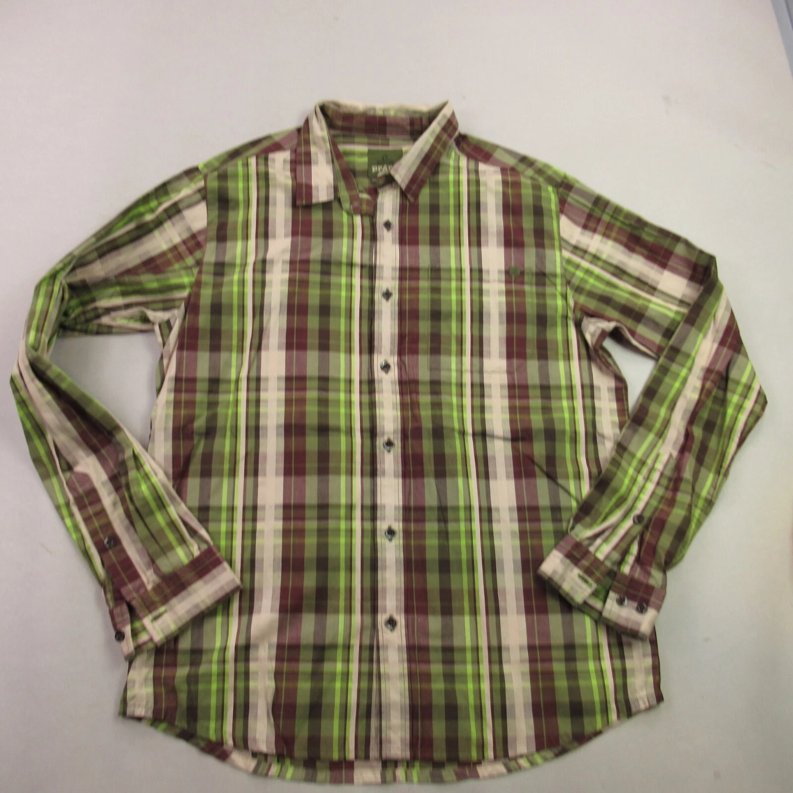 Prana Shirt Mens Medium Long Sleeve Pocket Button Front Outdoors Lightweight